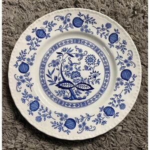 Enoch Wedgewood Blue Heritage 10” Dinner Plate Blue Onion Pattern 1970
